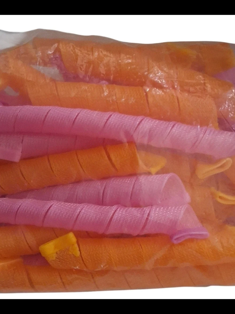 Flexible Spiral Hair Curlers - Pink & Orange